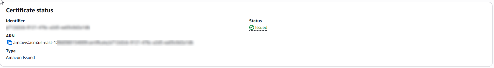 ACM SSL Certificate Issued