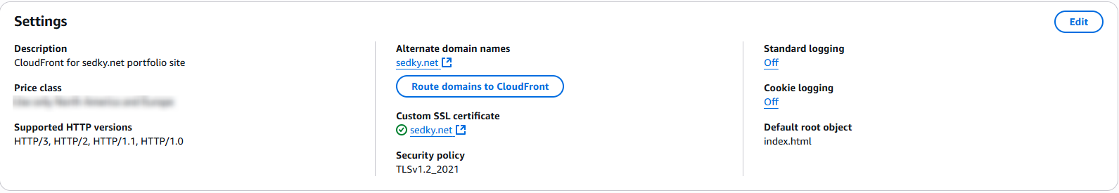 CloudFront CDN Settings