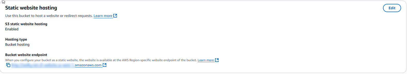 S3 website hosting enabled