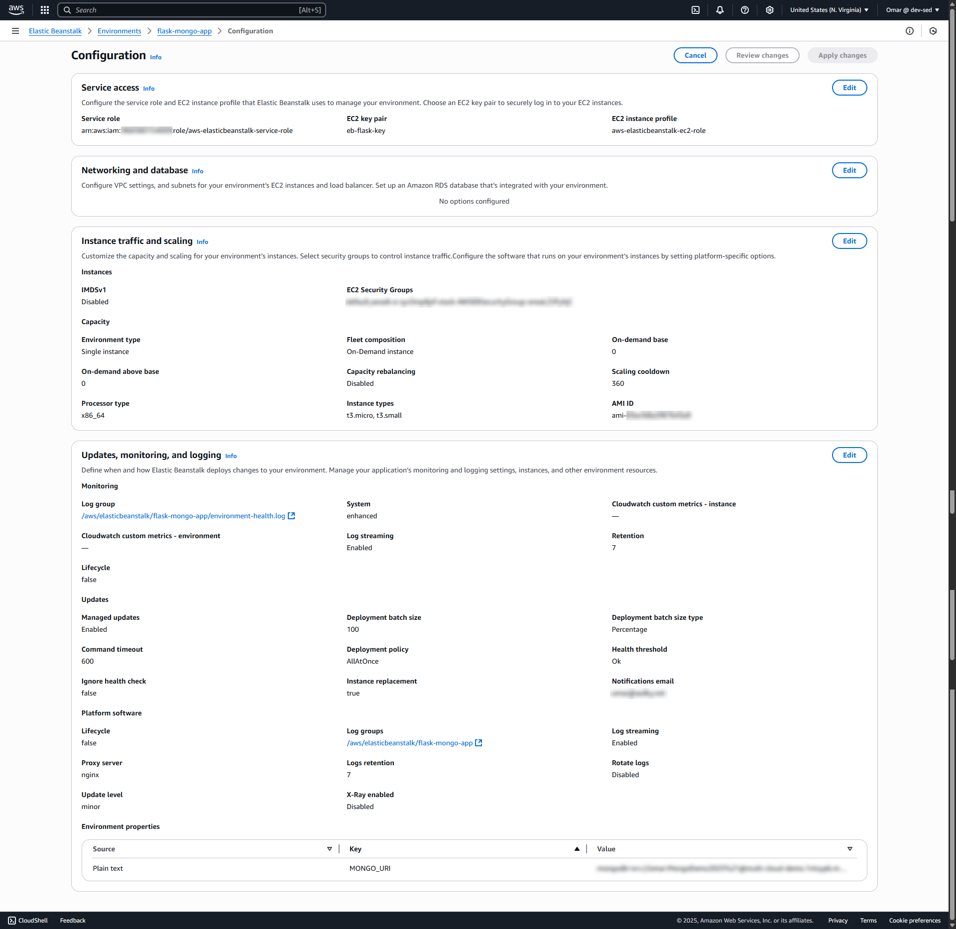 Elastic Beanstalk Configuration