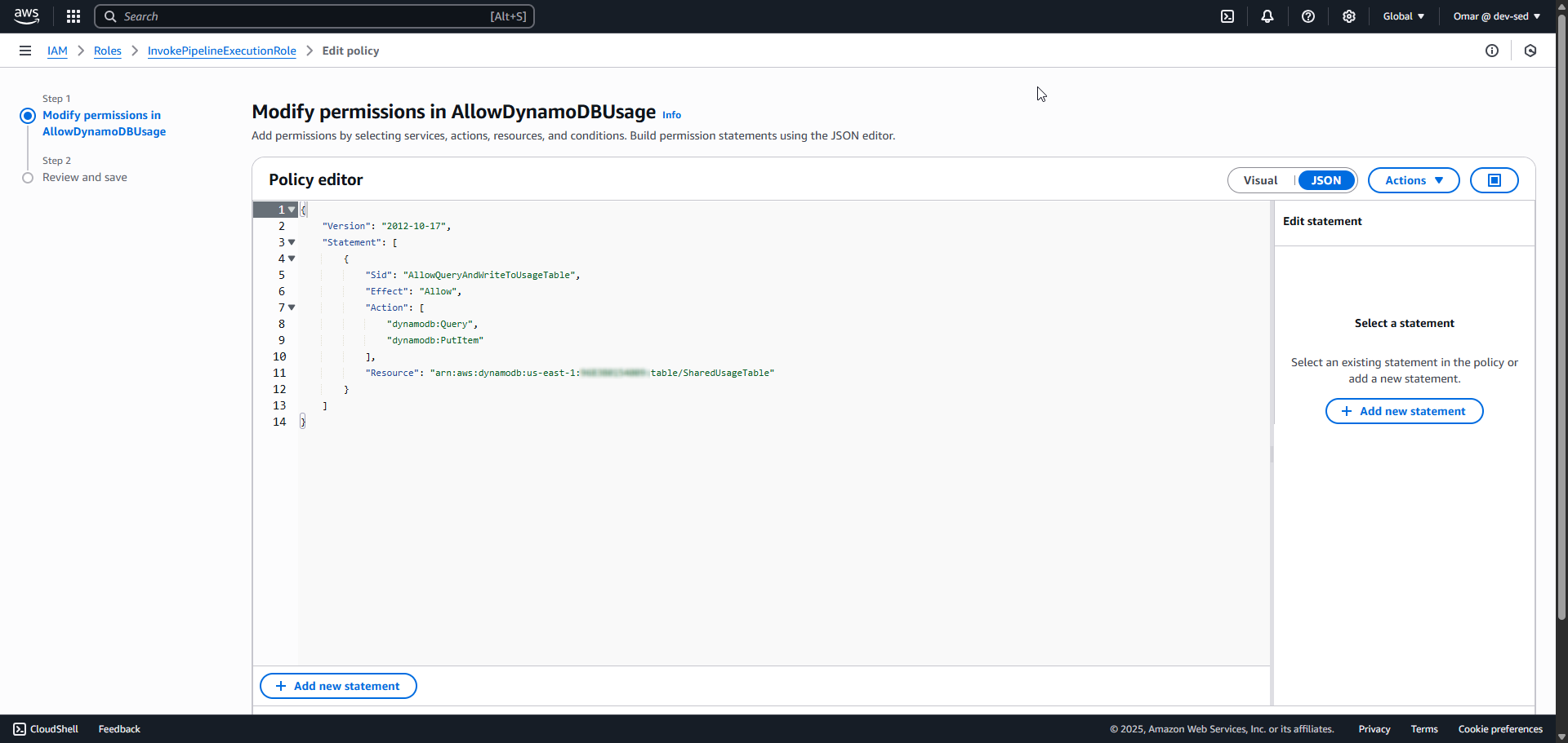 Allow DynamoDB Usage Policy
