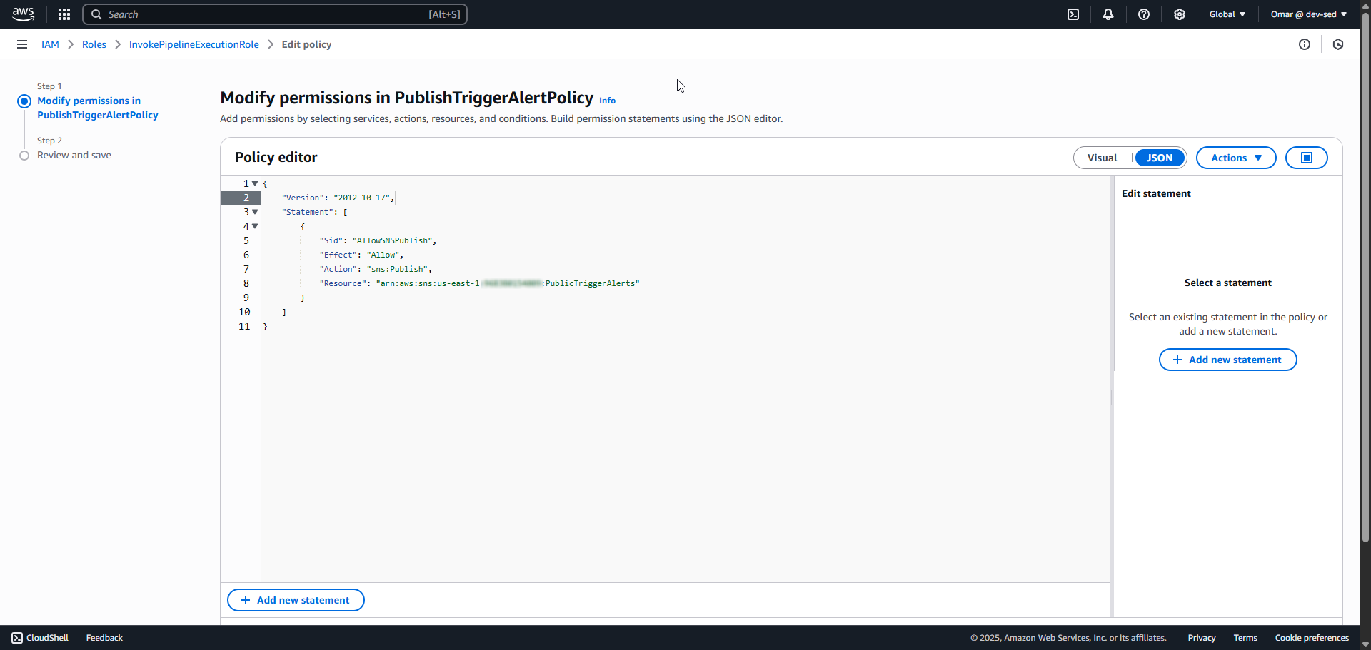 Publish Trigger Alert Policy